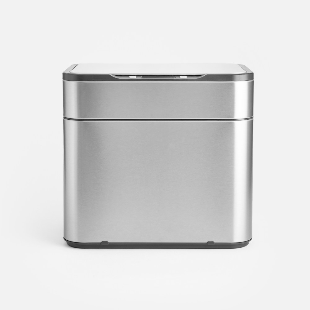 伊登感應充電式不鏽鋼垃圾桶30L 銀色